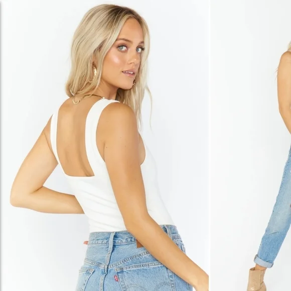 SHOW ME YOUR MUMU Dory Bodysuit in White. Size Medium - Picture 4 of 12